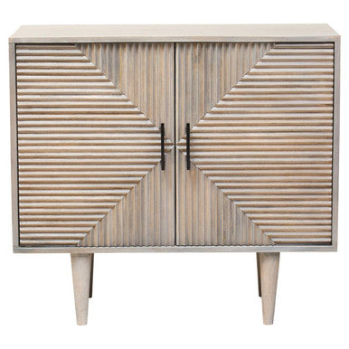 Satna Jute Black and White Design Mango Wood Sideboard Orsina