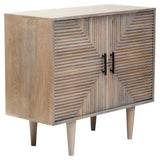 Satna Jute Black and White Design Mango Wood Sideboard Orsina
