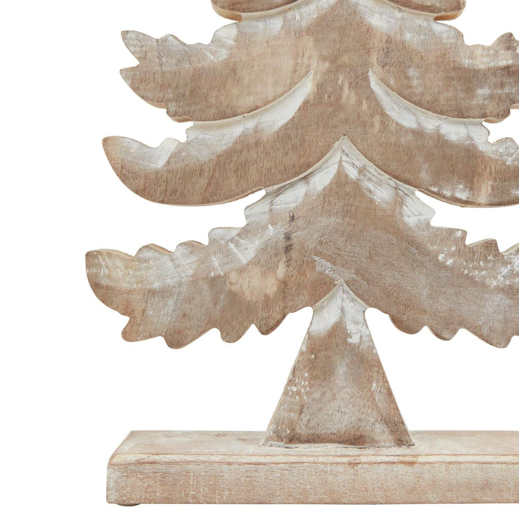 White Wash Collection Wooden Large Tiered Tree Decoration Shades 4 Seasons