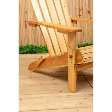 Orsina Outdoor Chair in natural wood finish with slatted design for comfortable garden seating