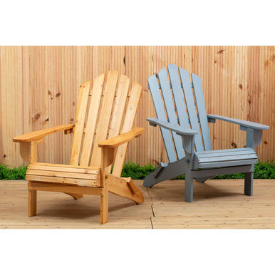 Orsina outdoor chairs in natural wood and blue, perfect for conservatory and garden seating