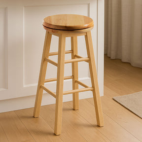 Orsina Bar Stool with a natural wood finish, ideal for kitchen or bar seating