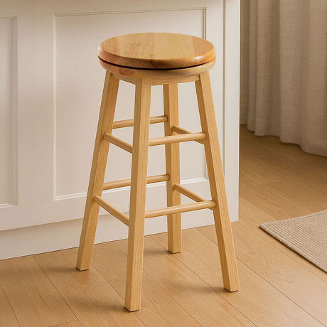 Orsina Bar Stool with a natural wood finish, ideal for kitchen or bar seating