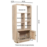 Verty Furniture Wooden Bookcase with Multiple Shelves and Two Doors for Stylish Storage