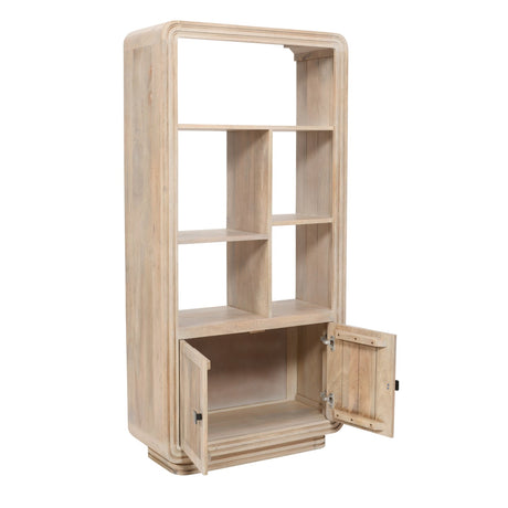 Verty Furniture Wooden Bookcase with Four Shelves and Two Doors for Stylish Storage
