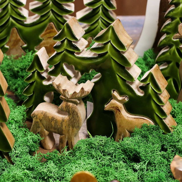 Lost in the Forrest - Two Dear in the Forrest 3D Wooden Decoration - 18x23cm AW Dropship UK