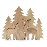 Lost in the Forrest - Two Dear in the Forrest 3D Wooden Decoration - 18x23cm AW Dropship UK