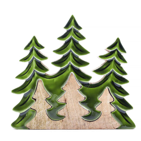Lost in the Forrest - Three Trees 3D Wooden Decoration - 20x23cm AW Dropship UK