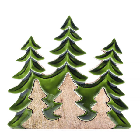 Lost in the Forrest - Three Trees 3D Wooden Decoration - 20x23cm AW Dropship UK