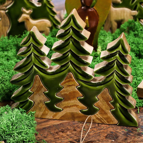 Lost in the Forrest - Three Trees 3D Wooden Decoration - 20x23cm AW Dropship UK