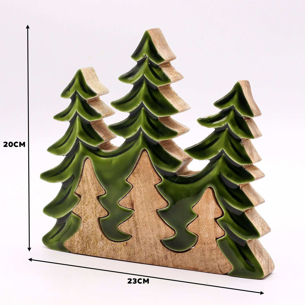 Lost in the Forrest - Three Trees 3D Wooden Decoration - 20x23cm AW Dropship UK