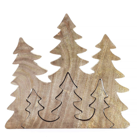Lost in the Forrest - Three Trees 3D Wooden Decoration - 20x23cm AW Dropship UK