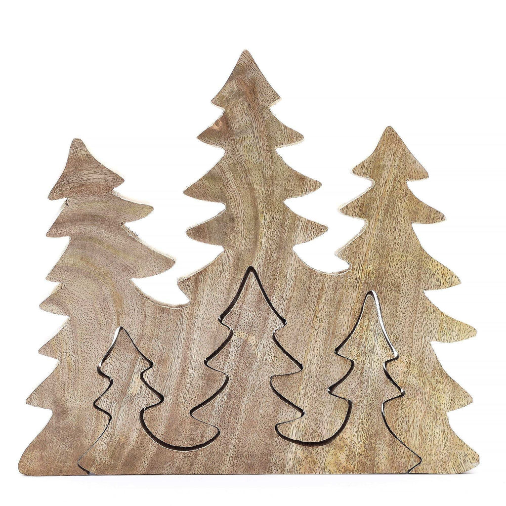 Lost in the Forrest - Three Trees 3D Wooden Decoration - 20x23cm AW Dropship UK