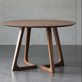 Nisu Home Round Dining Table with Wooden Legs for Modern Dining Spaces