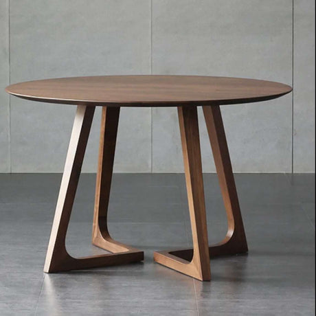 Nisu Home Round Dining Table with Wooden Legs for Modern Dining Spaces
