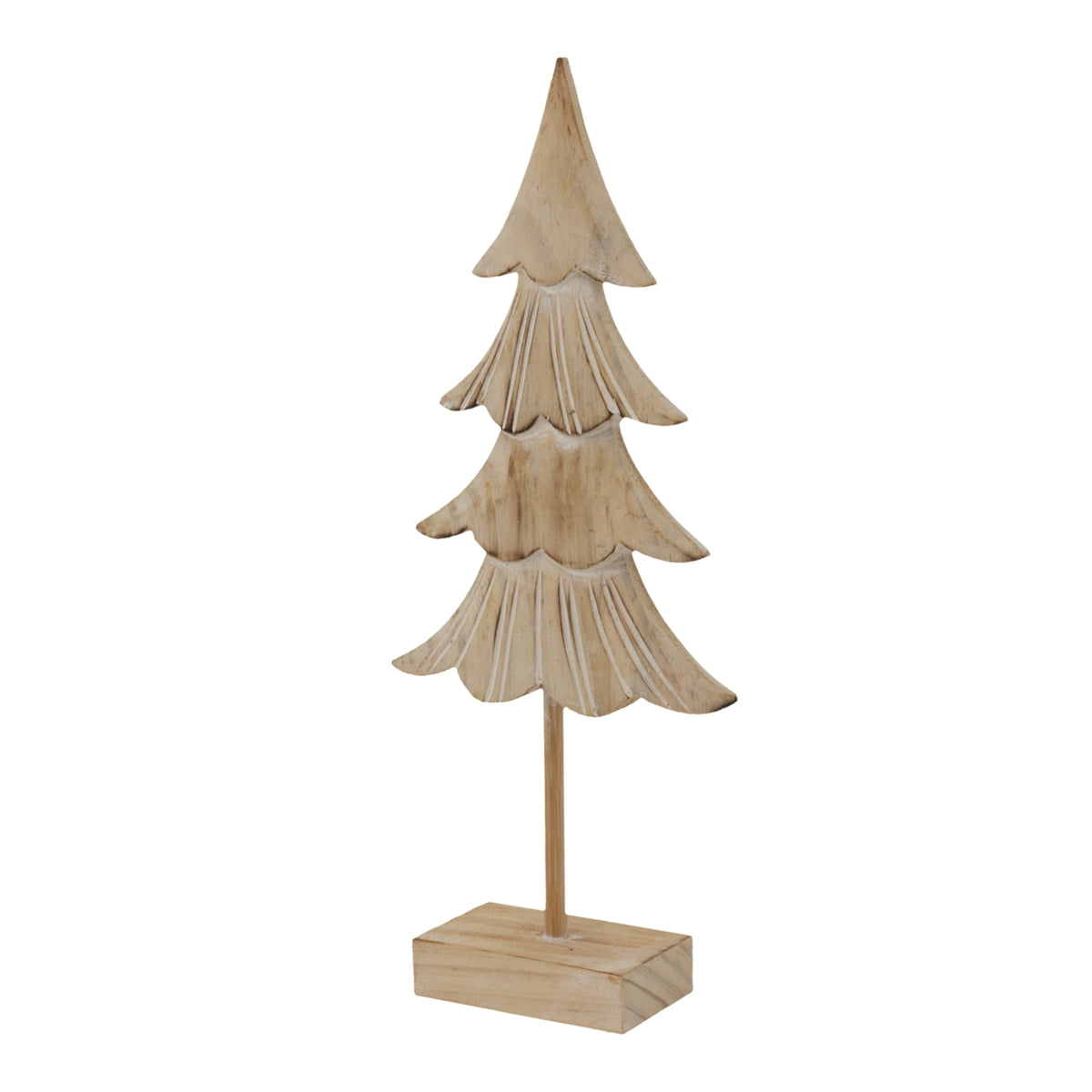 Wooden Fir Tree Decoration with a Natural Finish, Perfect for Christmas Room Decorations