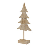 Wooden Fir Tree Decoration with a Natural Finish, Perfect for Christmas Room Decorations