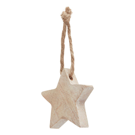 Pack Of 90 Wooden Star Hanging Decorations Shades 4 Seasons