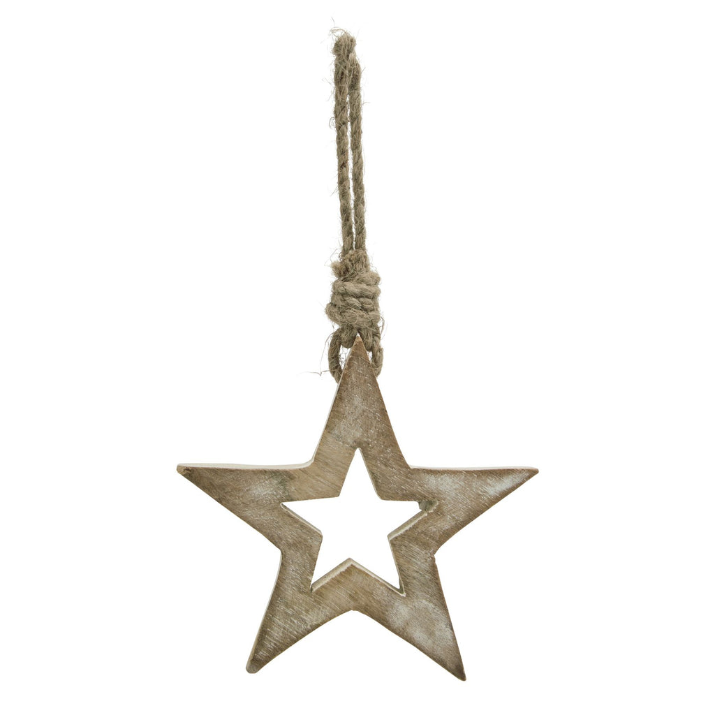 White Wash Collection Small Wooden Hanging Star Decoration Shades 4 Seasons