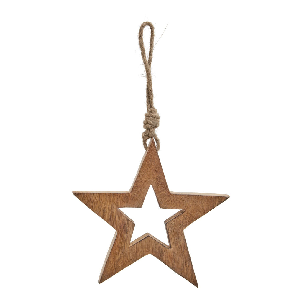 Shades 4 Seasons Wooden Hanging Star Christmas Bauble Shades 4 Seasons