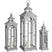 Set Of Three Wooden Lanterns With Archway Design GREY WOOD Shades 4 Seasons