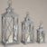 Set Of Three Wooden Lanterns With Traditional Cross Section GREY WOOD Shades 4 Seasons