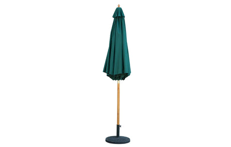 MINT Outdoor Wooden Parasol in Green with a Sturdy Wooden Frame for Garden and Patio Use