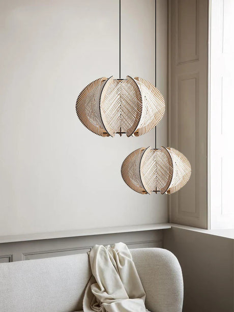 Nisu Home Pendant Light in natural wood design, perfect for modern home decor and ambience