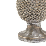 Large Stone Effect Pinecone Ornament With Gold Accents Shades 4 Seasons