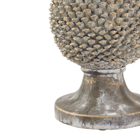 Large Stone Effect Pinecone Ornament With Gold Accents Shades 4 Seasons