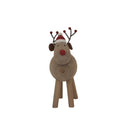 Rustic Rudolf Wooden Christmas Decor with Hat and Red Nose for Holiday Room Decorations