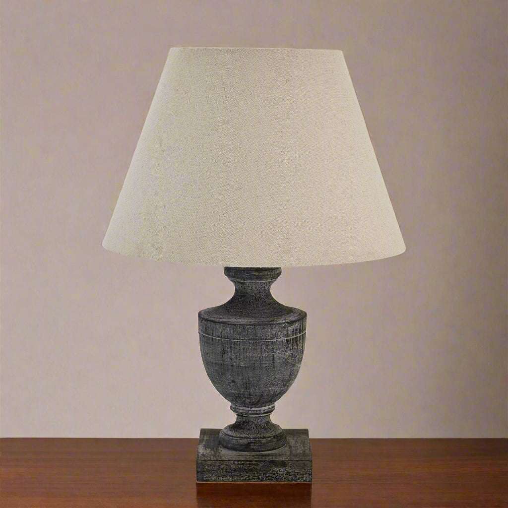 Shades 4 Seasons Wooden Table Lamp with Fabric Shade BROWN WOOD Shades 4 Seasons