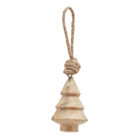 Natural Hand Turned Wooden Tree Bauble BROWN WOOD Shades 4 Seasons