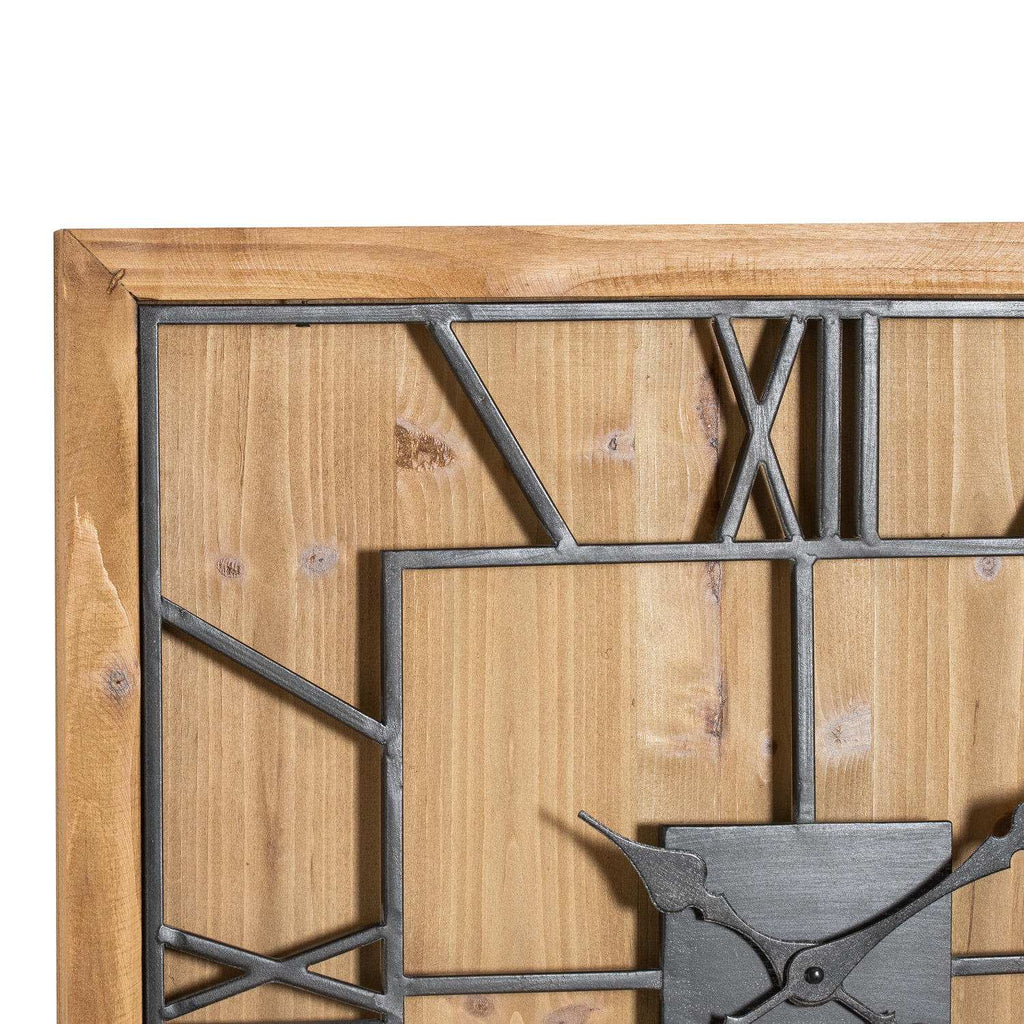 Shades 4 Seasons Wooden Wall Clock with Metal Roman Numerals Shades 4 Seasons
