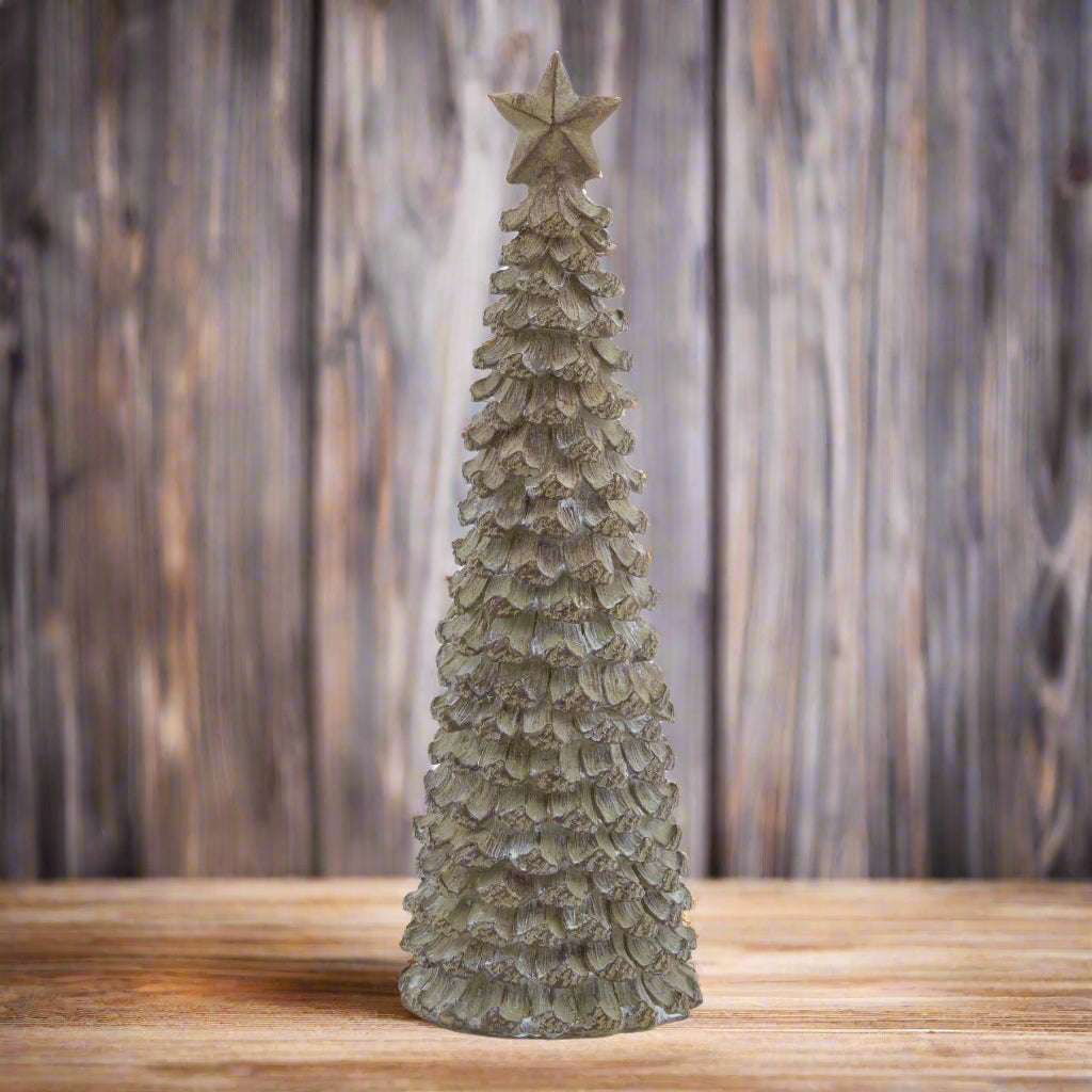 Shades 4 Seasons Cedar Tree Christmas Decoration BEIGE RESIN Shades 4 Seasons