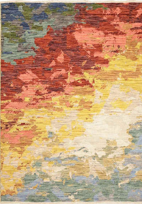 Vibrant Multicoloured Wool Blend Rug with Abstract Design for Modern Interiors