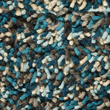 Textured Wool Rug in Blue and Brown Tones, Ideal for Home Decor and Comfort