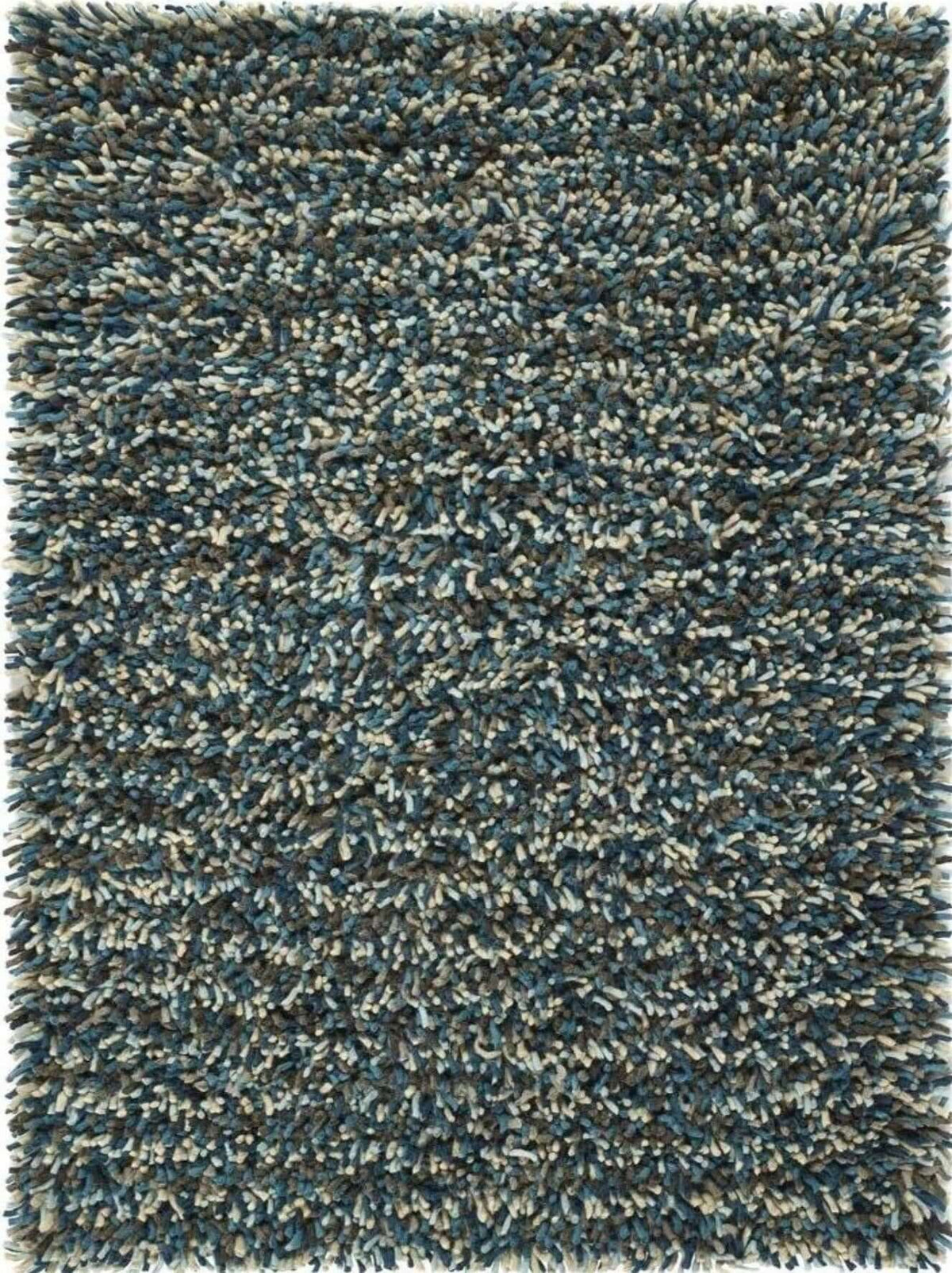 Soft and plush wool rug in blue and cream tones, ideal for adding comfort to any room