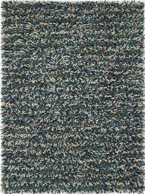 Soft and plush wool rug in blue and cream tones, ideal for adding comfort to any room