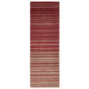 The Rugs Wool Rug with a Striped Design in Red and Beige for Modern Interiors