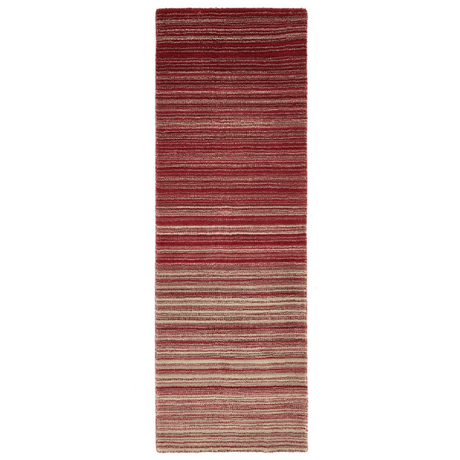 The Rugs Wool Rug with a Striped Design in Red and Beige for Modern Interiors