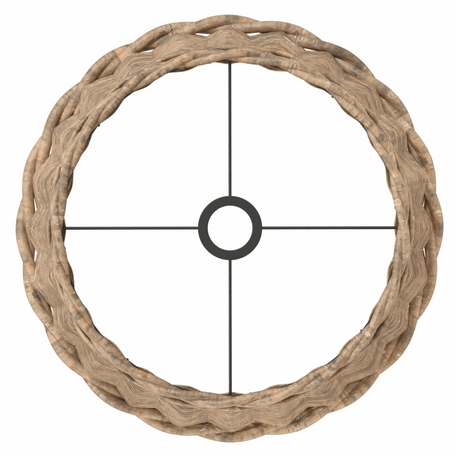 vidaXL Rustic Round Lamp Shade with Natural Twisted Weave Design for Home Decor