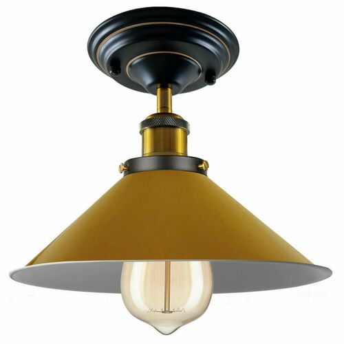Vintage Industrial Metal Cone Shade Flush Mount Ceiling Light Indoor Fittings LEDSone