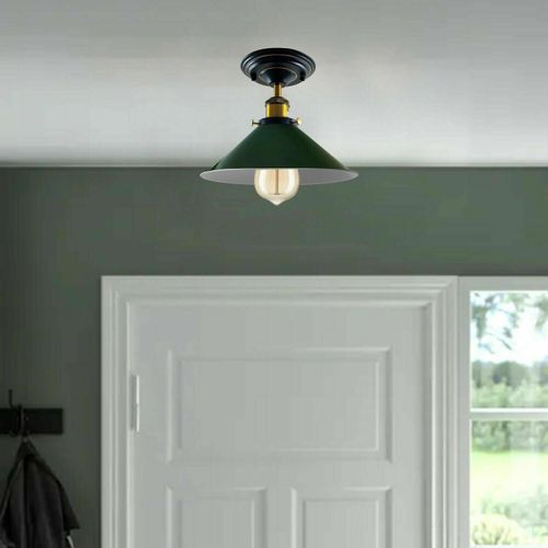 Vintage Industrial Metal Cone Shade Flush Mount Ceiling Light Indoor Fittings LEDSone