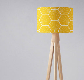 Bright yellow geometric lampshade by Shadow Bright for modern lighting designs