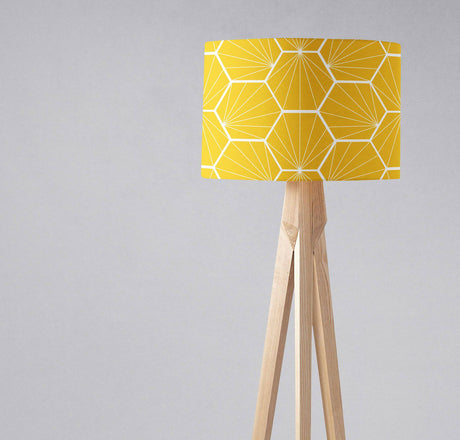 Bright yellow geometric lampshade by Shadow Bright for modern lighting designs