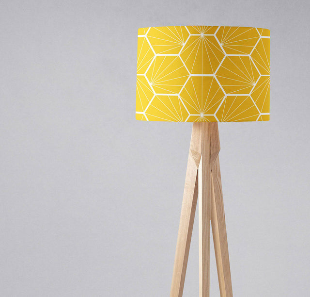 Bright yellow geometric lampshade by Shadow Bright for modern lighting designs