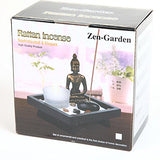Zen Garden Buddha Ornament Set with Incense Holder and Candle for Relaxation and Home Decor