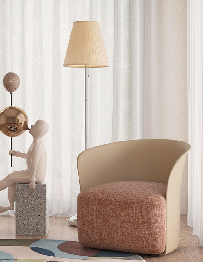 Modern Le Di Vita Dressing Table Chair in soft brown fabric with a minimalist design for elegant interiors