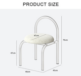Le Di Vita Dressing Table Chair with a soft seat and sleek chrome frame for modern interiors